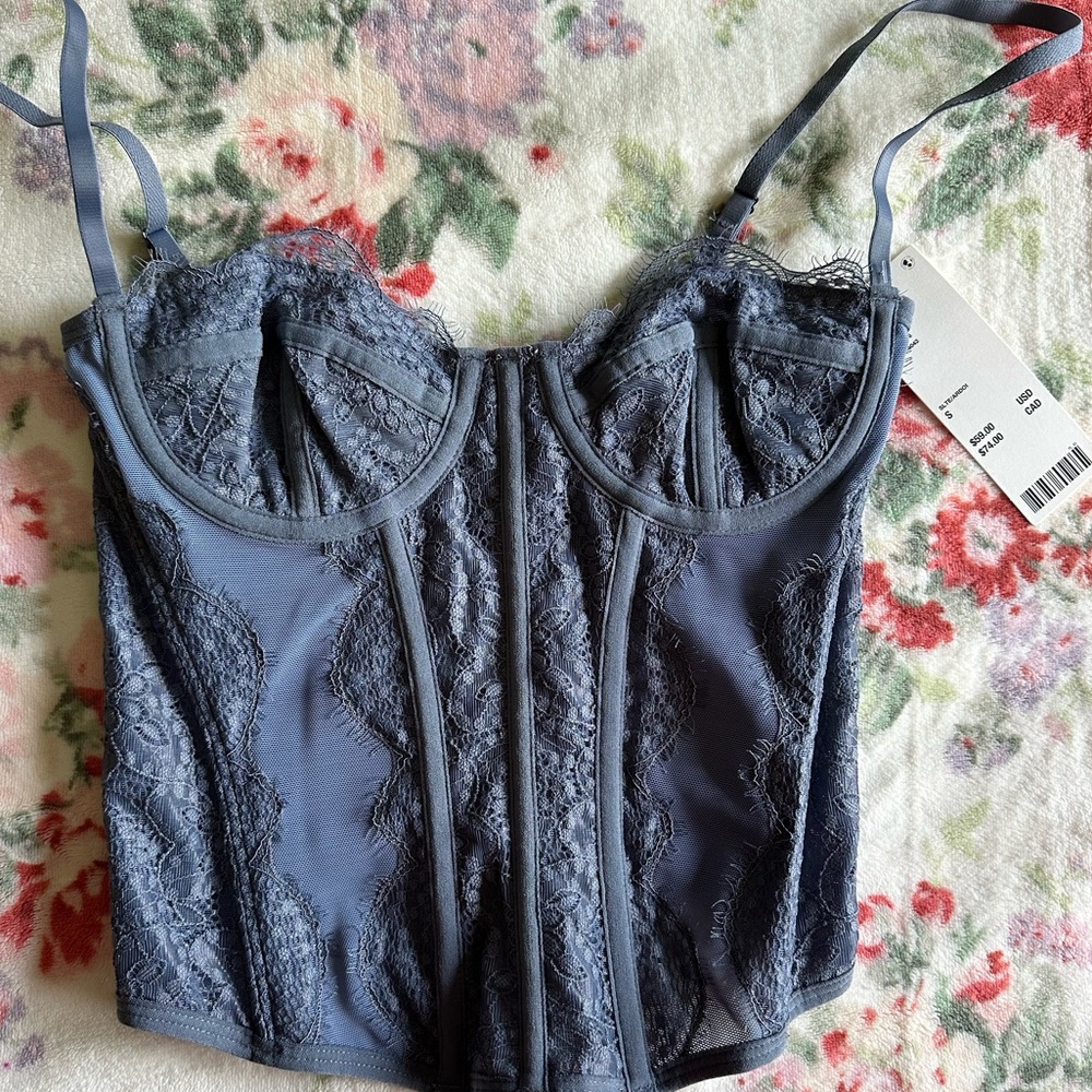 Urban Outfitters Blue Lace Bustier
